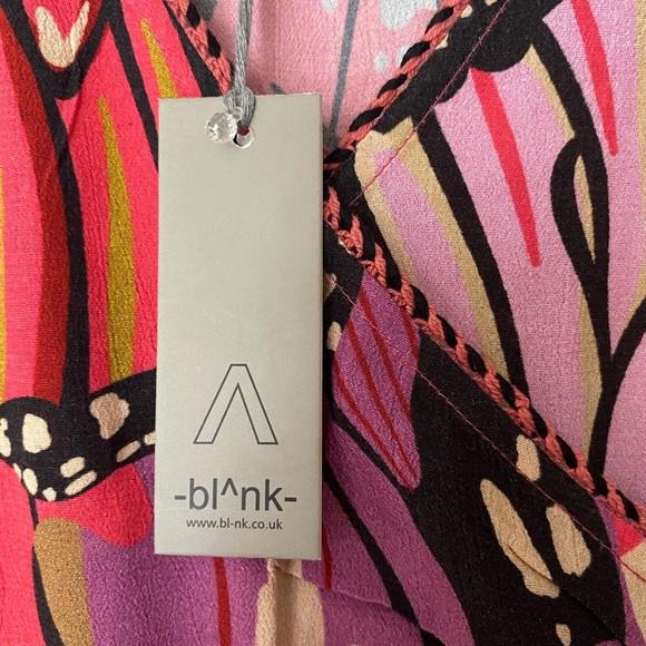 NWT BL^NK LONDON X ANTHROPOLOGIE Butterfly Faux Wrap Midi Dress Size Small - Picture 9 of 12